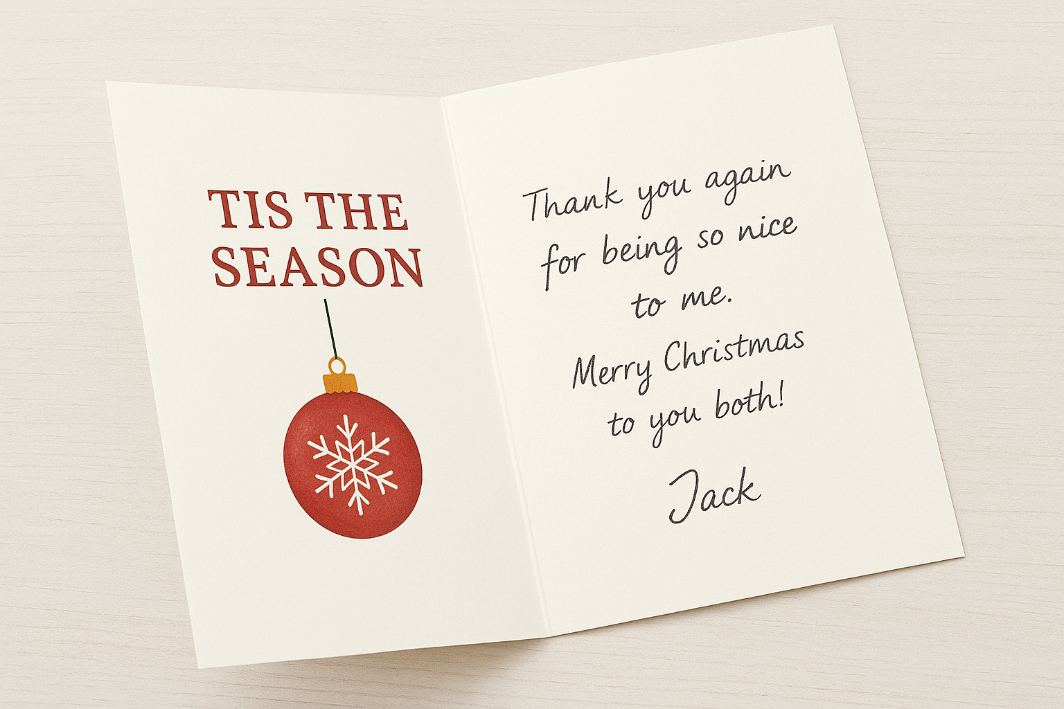 A handwritten thank you note to a landowner